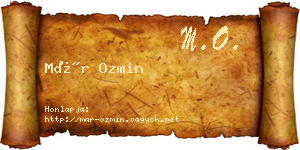 Már Ozmin névjegykártya